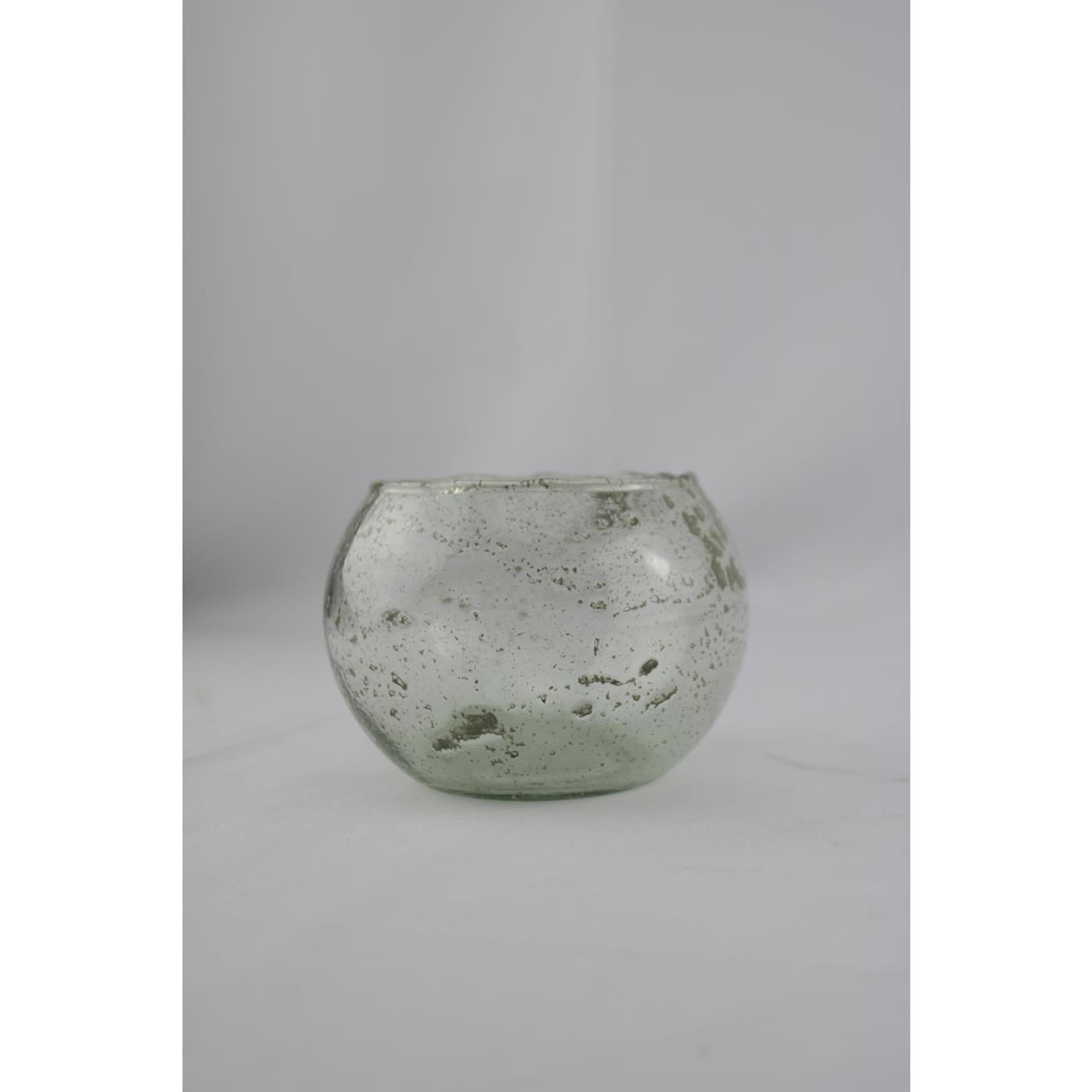 Vase ambiance Manoir boule verre bulle 14x14x10cm