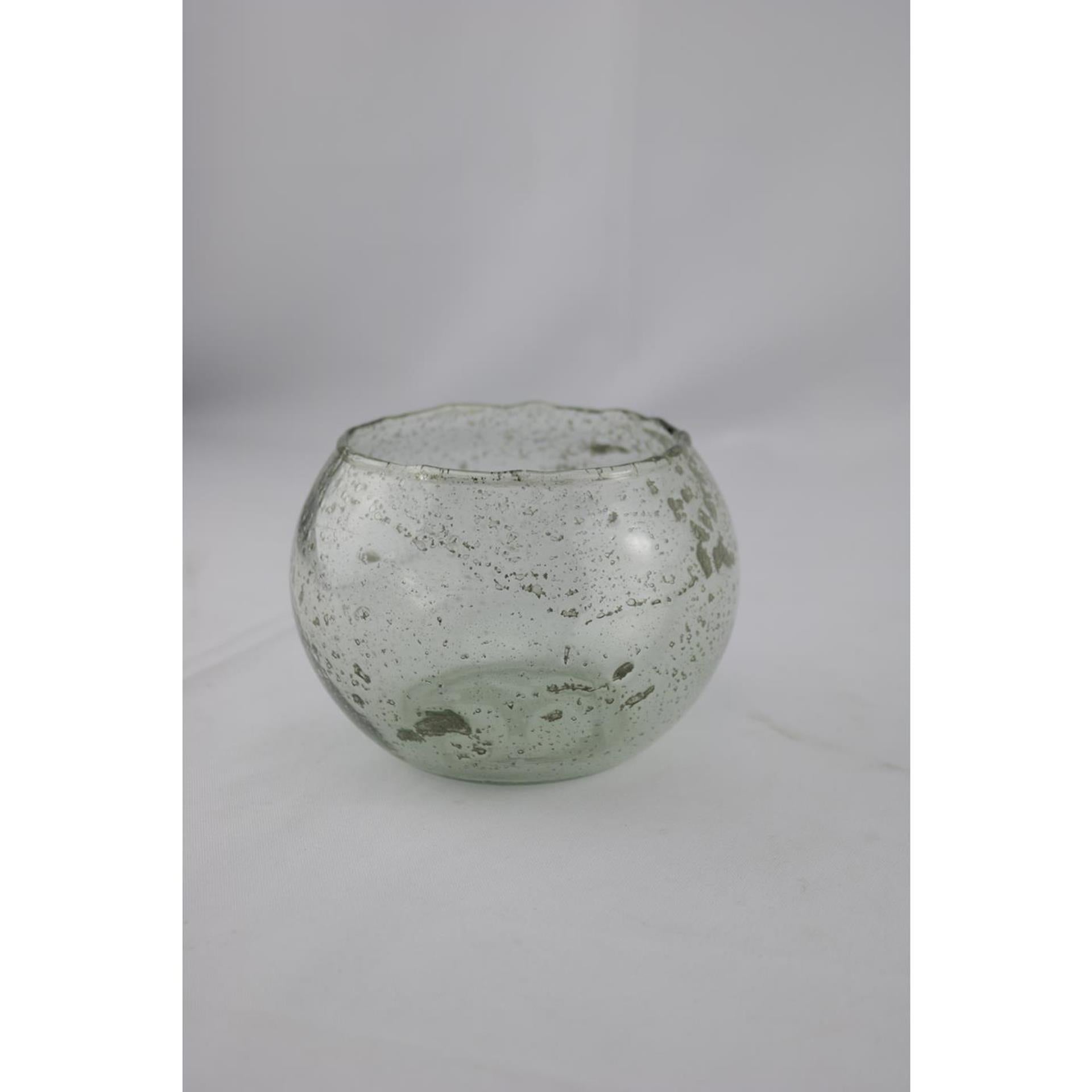 Vase ambiance Manoir boule verre bulle 14x14x10cm