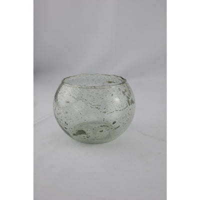 Vase ambiance Manoir boule verre bulle 14x14x10cm