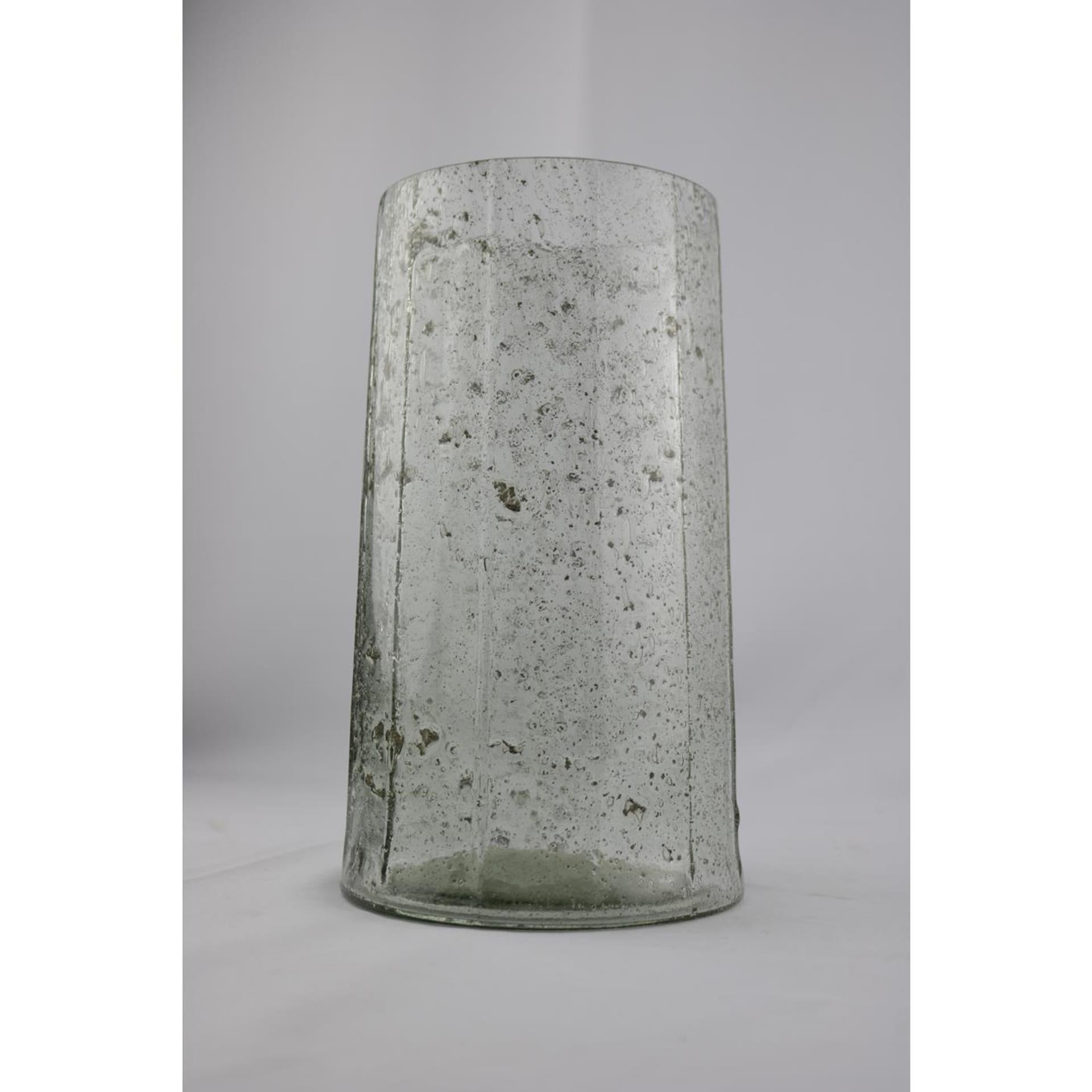Vase ambiance Mansion verre bulle 16x16x27cm