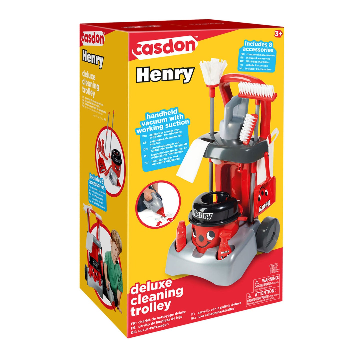 Chariot de nettoyage Casdon, ensemble de jeu de luxe Henry