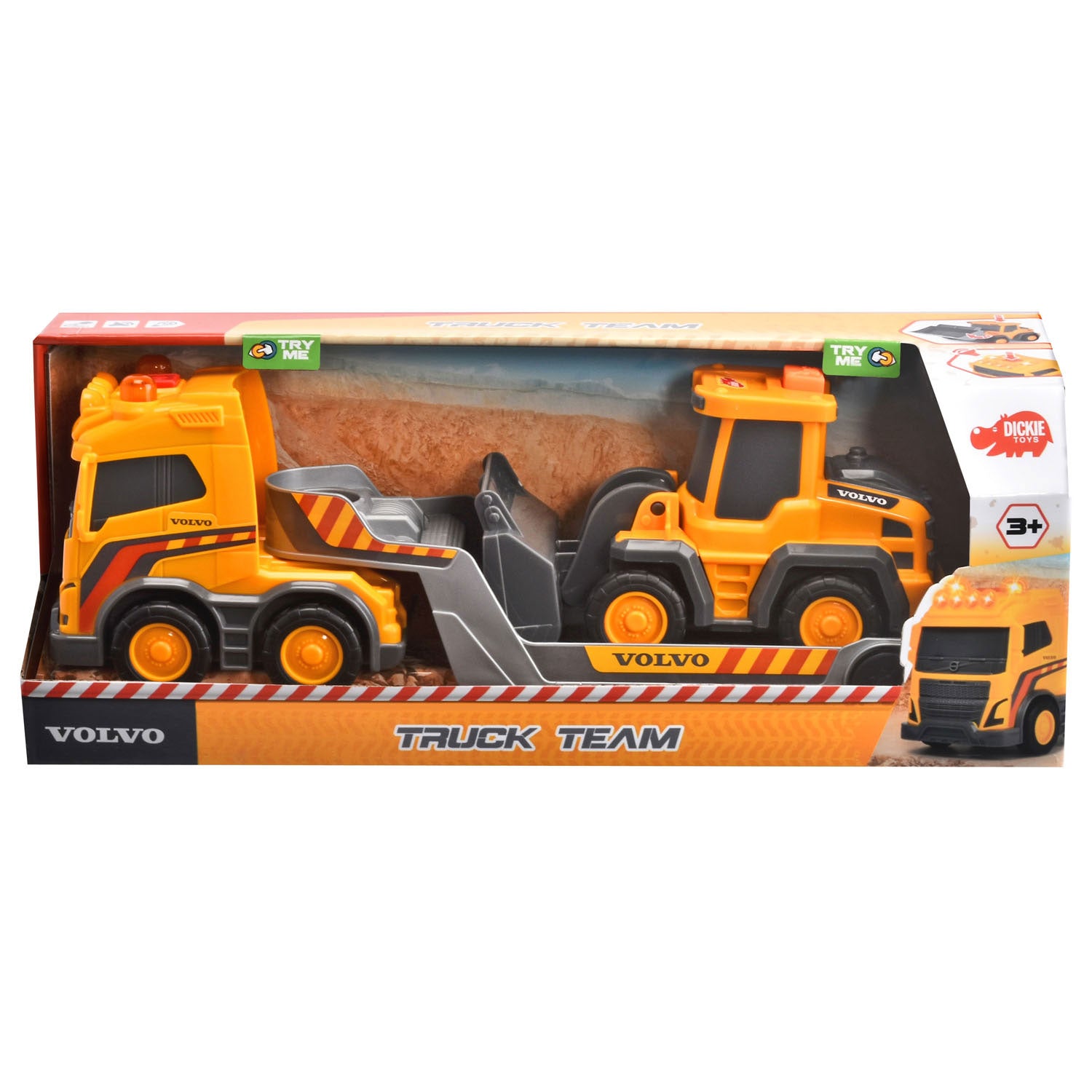 Équipe Volvo Truck avec excavatrice