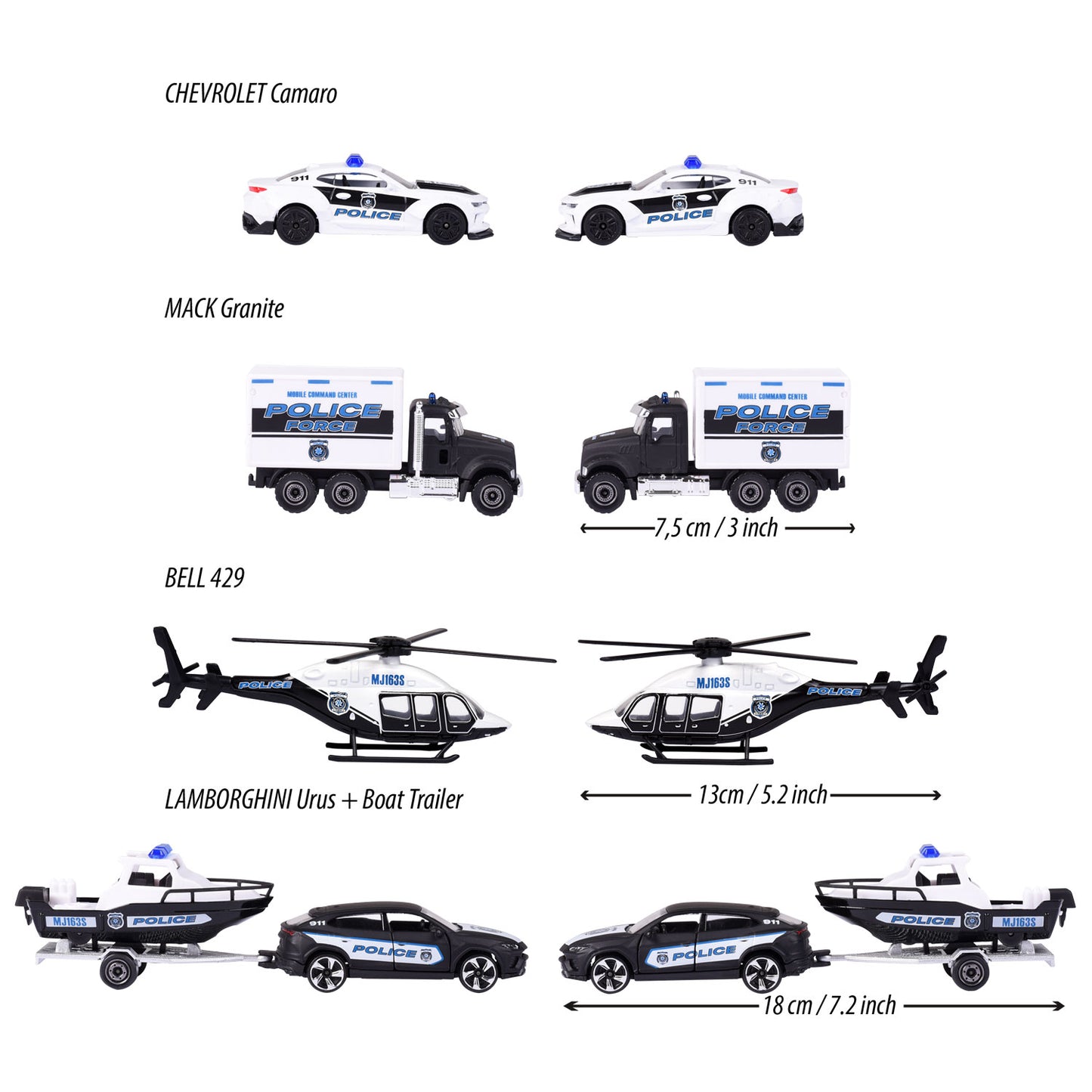 Mornicette Police Force Cars Giftpack, 4st.