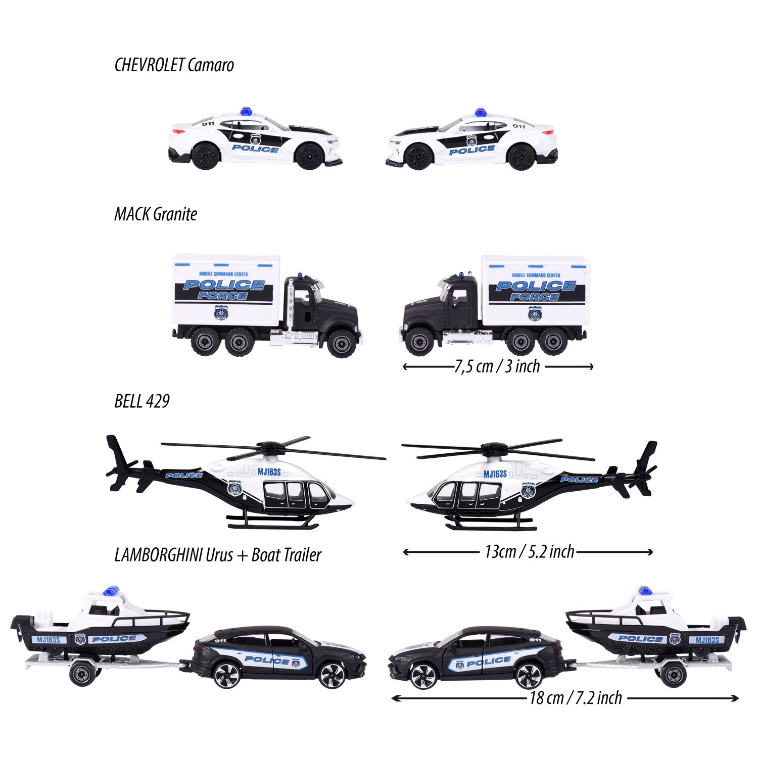 Mornicette Police Force Cars Giftpack, 4st.