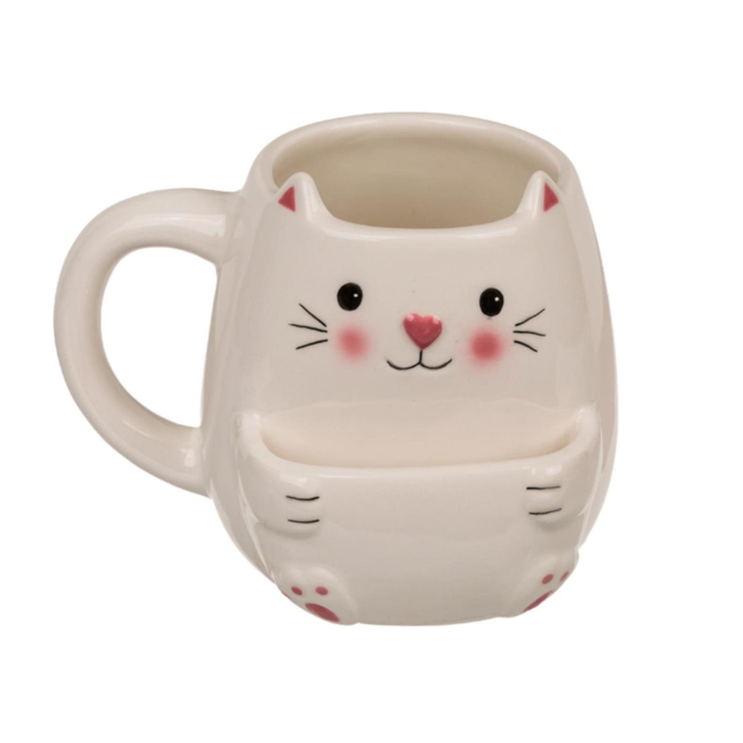 Ootb mug chat avec compartiment à biscuits 15x9x12cm 450ml