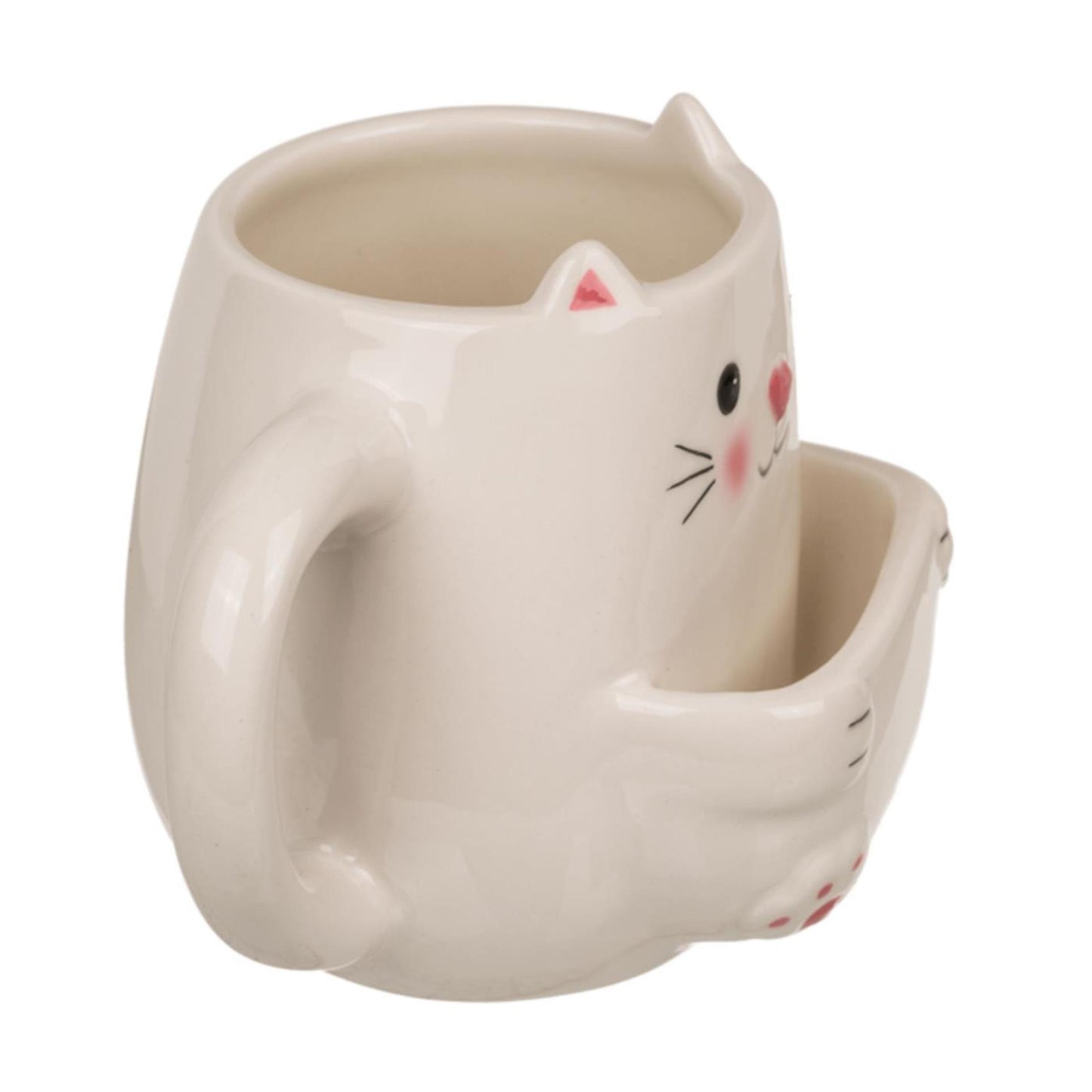 Ootb mug chat avec compartiment à biscuits 15x9x12cm 450ml