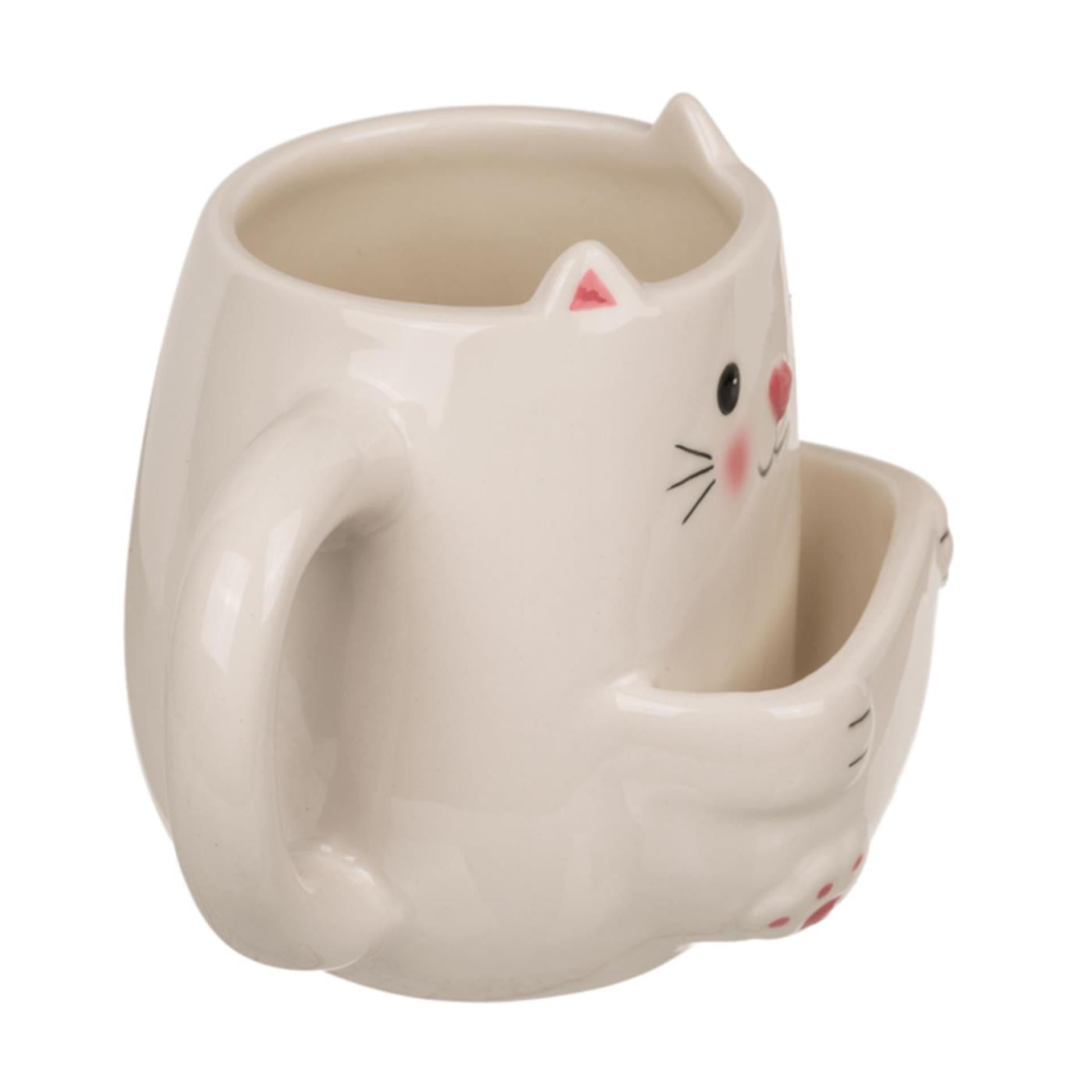 Ootb mug chat avec compartiment à biscuits 15x9x12cm 450ml