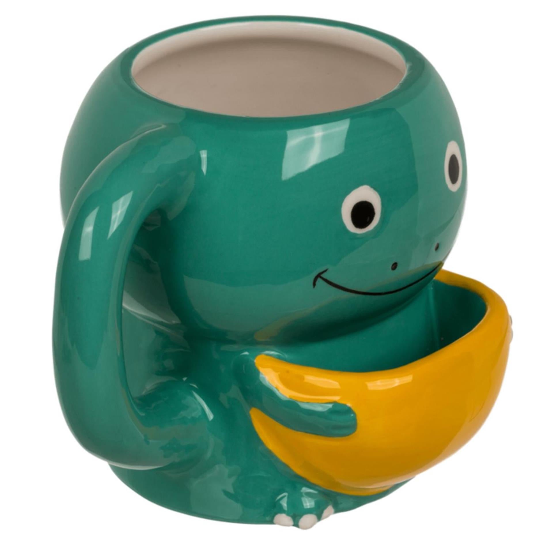 Ootb mug dino avec compartiment à biscuits 15x9x12cm 450ml