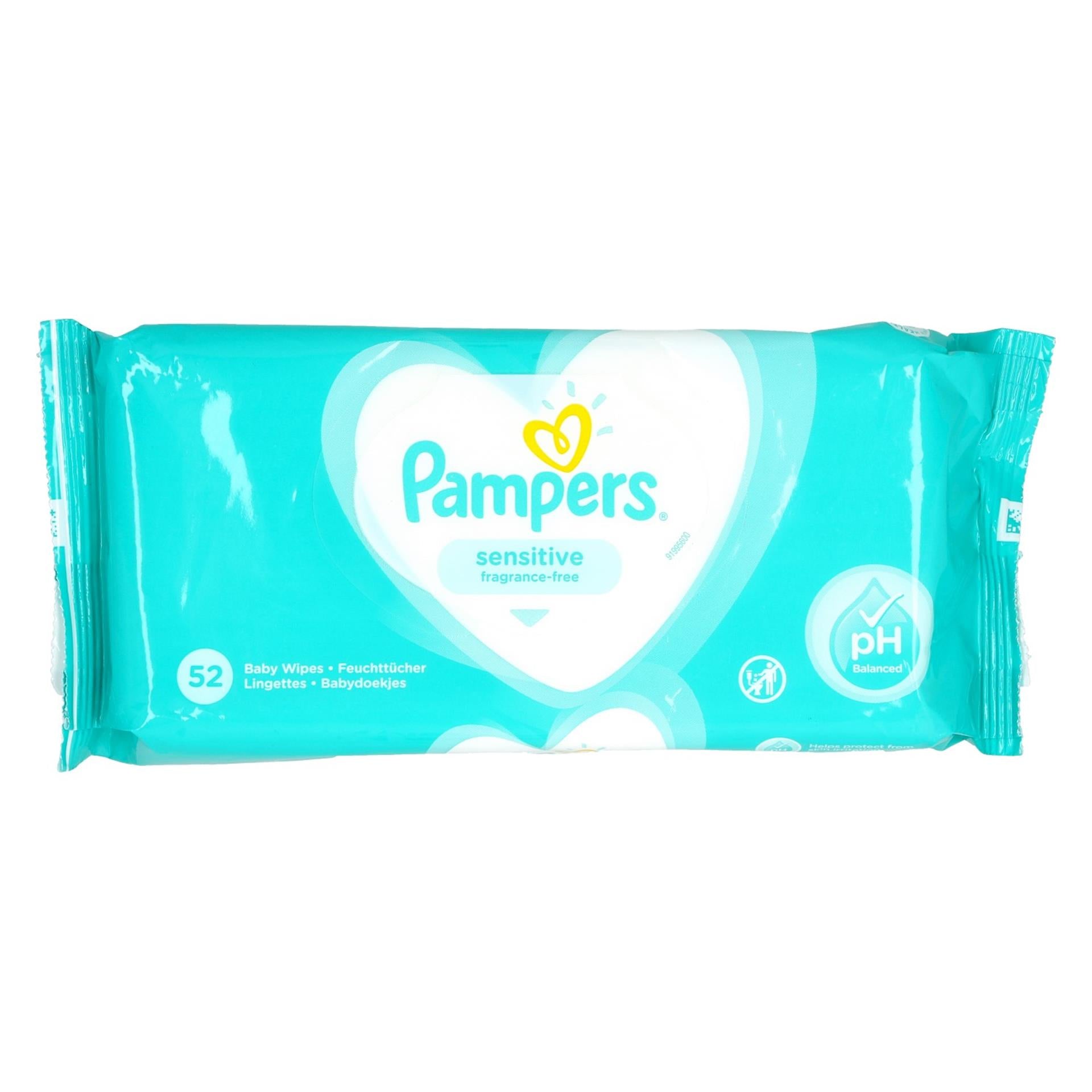 Pampers lingettes bébé 52 pièces sensibles