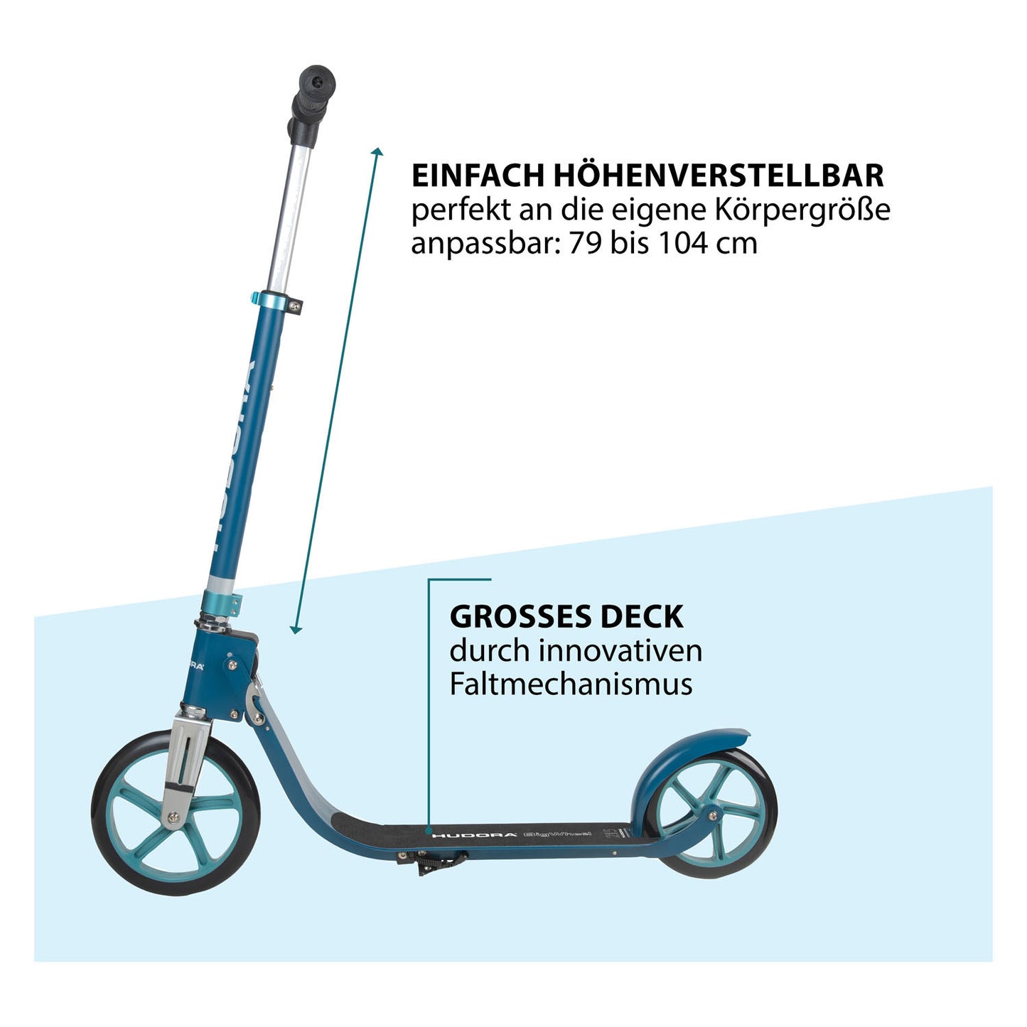 Hudora Hudora Wheel Step 215 Scooter Step Azure Bleu