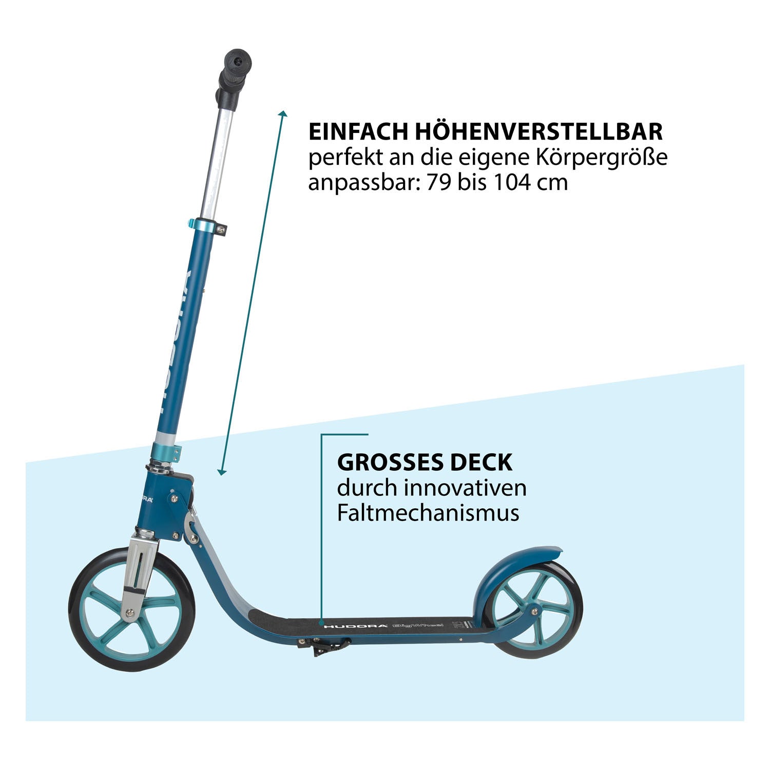 Hudora Hudora Wheel Step 215 Scooter Step Azure Bleu