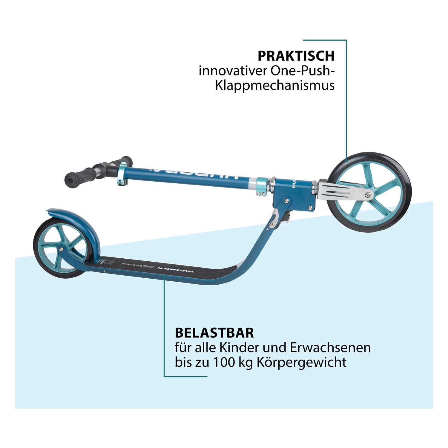Hudora Hudora Wheel Step 215 Scooter Step Azure Bleu