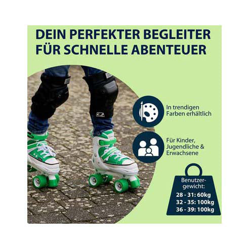 Hudora Roller Pating Sneaker Green, taille 36-39