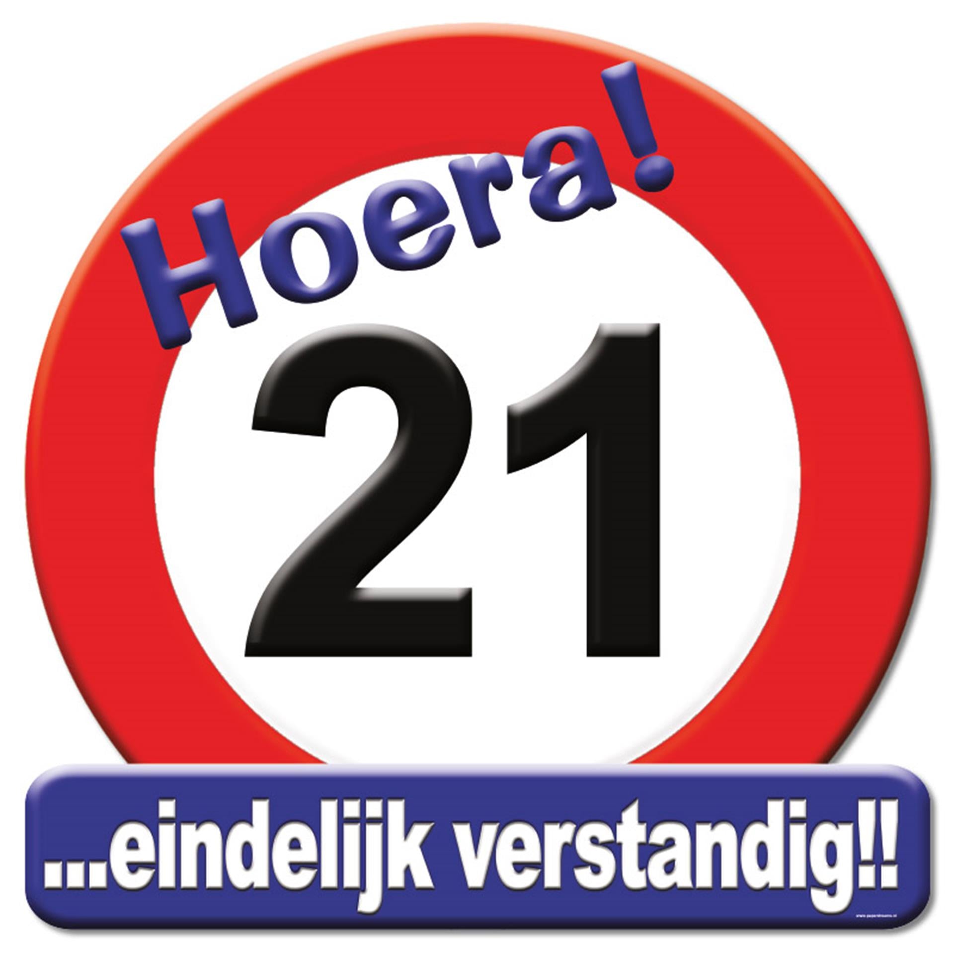 Panneau de signalisation en forme de bouclier couronne Paperdreams - 21 ans