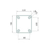 Tarse Roulette fixe 150 mm. TPE extra silencieux