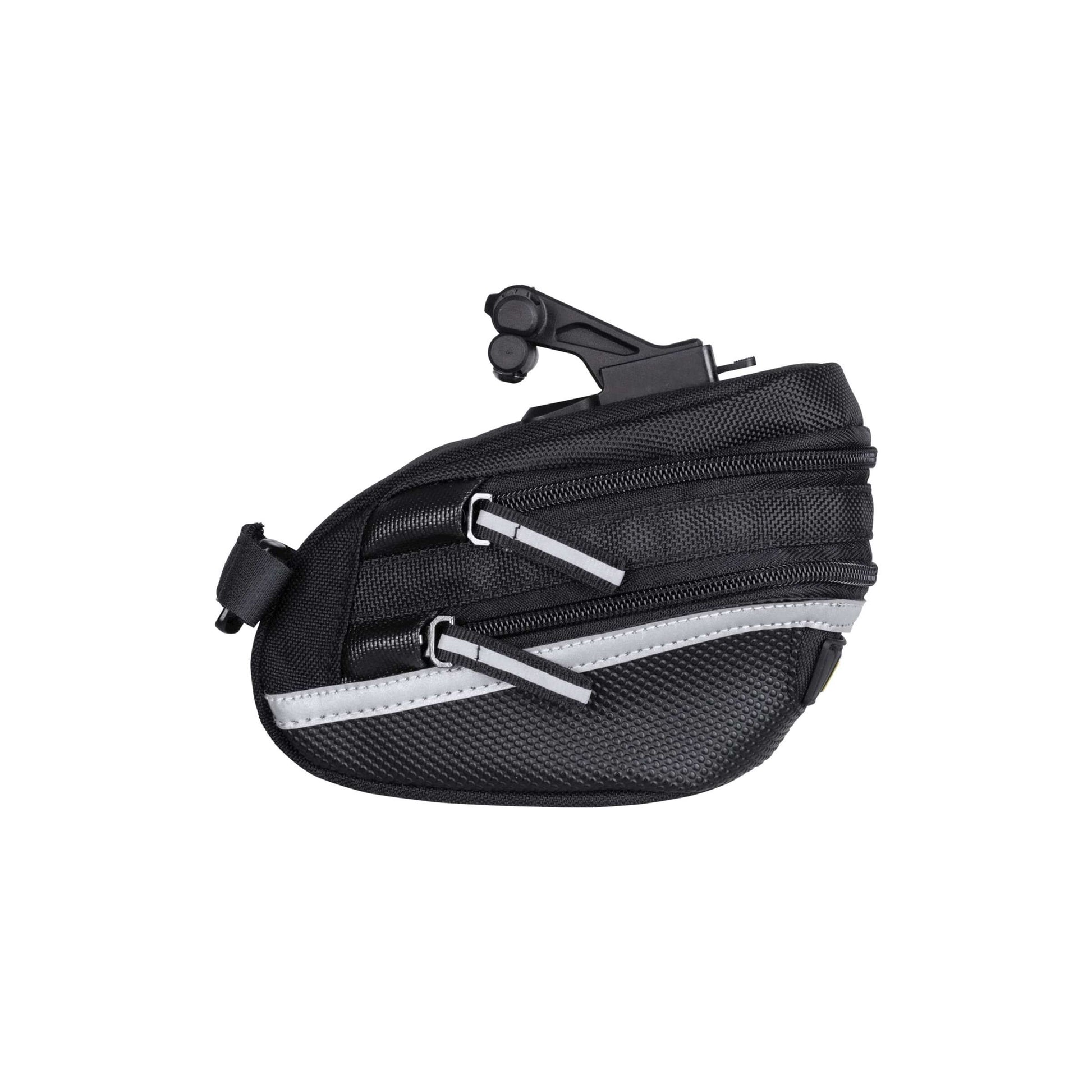 Sac à selle topak wp II M, noir, eau -pellent, polyester, adaptateur, 1,25L, QuickClick, réfléchissant, 152g