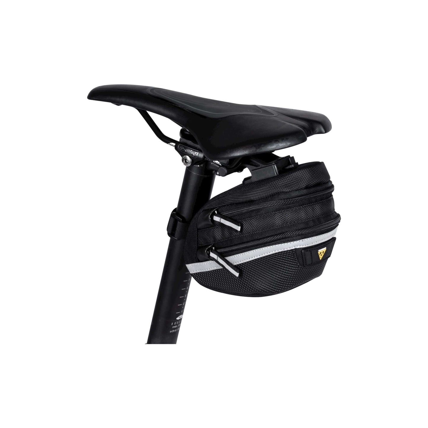 Sac à selle topak wp II M, noir, eau -pellent, polyester, adaptateur, 1,25L, QuickClick, réfléchissant, 152g