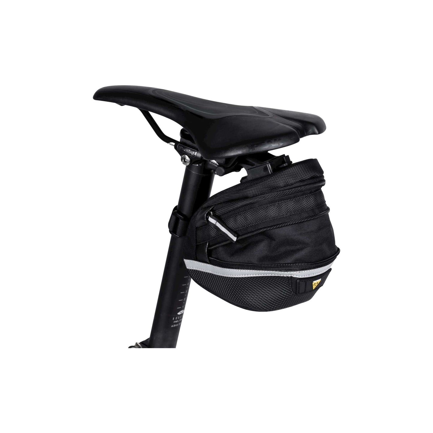 Sac à selle topak wp II M, noir, eau -pellent, polyester, adaptateur, 1,25L, QuickClick, réfléchissant, 152g