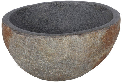 Differnz lavabo à poser boomer rond 21cm pierre naturelle gris