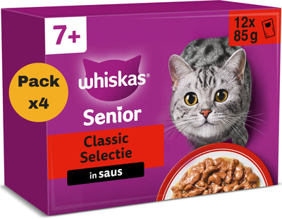 Whiskas Whis multipack pouch senior meat selection in sauce