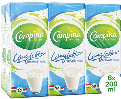Lait demi-écrémé Campina 20cl (5x pack de 6)