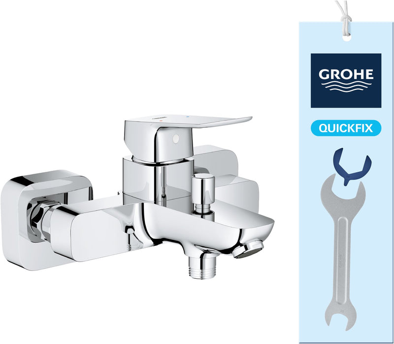 Mitigeur de bain Grohe Dice - avec inverseur - avec raccords en S - chromé