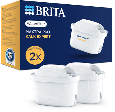 Cartouche filtrante à eau Brita maxtra pro calcaire expert - 2 pièces - filtre à eau d'origine pour toutes les carafes pour la protection des appareils à eau dure - filtre le calcaire, les impuretés, le chlore et les métaux, entre autres