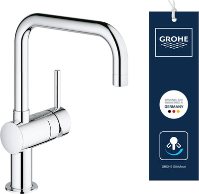 Robinet de cuisine Grohe Minta - bec haut en U orientable - 1 jet - chrome - 32488000