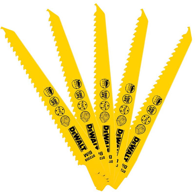 Lame de scie alternative Dewalt dt2359 - 152 x 4,2 mm - bois plastique avec clous (5pcs)