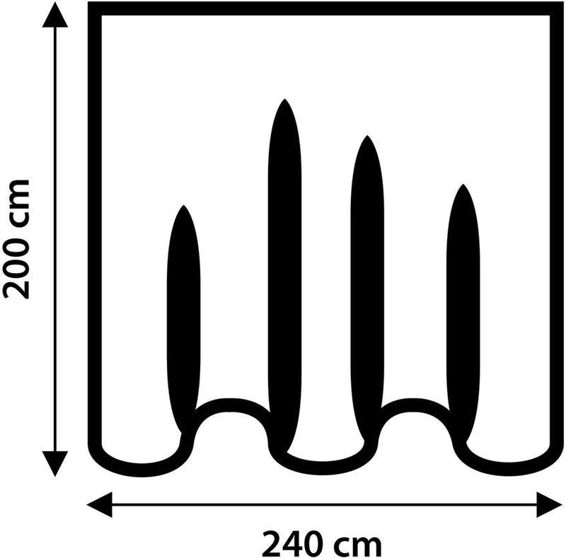Couleur du rideau de douche Differnz - 240 x 200 cm - lesté - 100% polyester - blanc