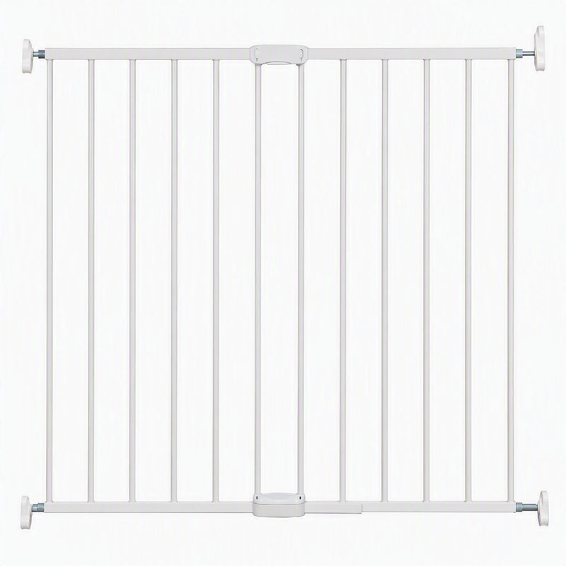 Barrière à vis métallique Munchkin - Barrière d'escalier avec perçage - Barrière de sécurité avec fixation murale - 64,5 à 102 cm - réglable en haut et en bas - blanc