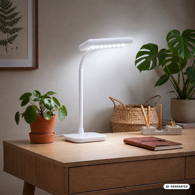 Briloner - lampe lumière du jour - lampe de bureau - lampe de table LED - rotative et inclinable - 6 500 K - blanc
