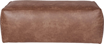 Pouf rodéo Woood - cuir recyclé - cognac - 43x120x60