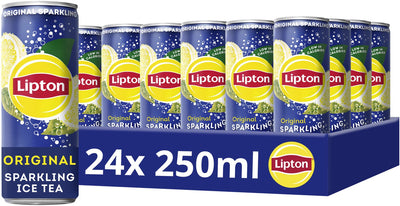 Boîte pétillante de thé glacé Lipton - originale - 24 x 250 ml - pack économique