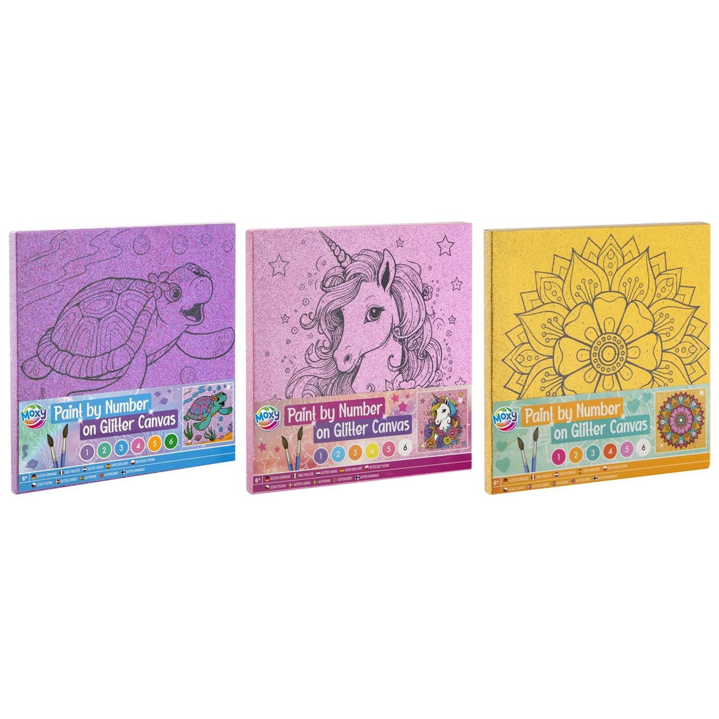 Creative Craft Group Painting by Number Glitter Canvas, 9DLG.