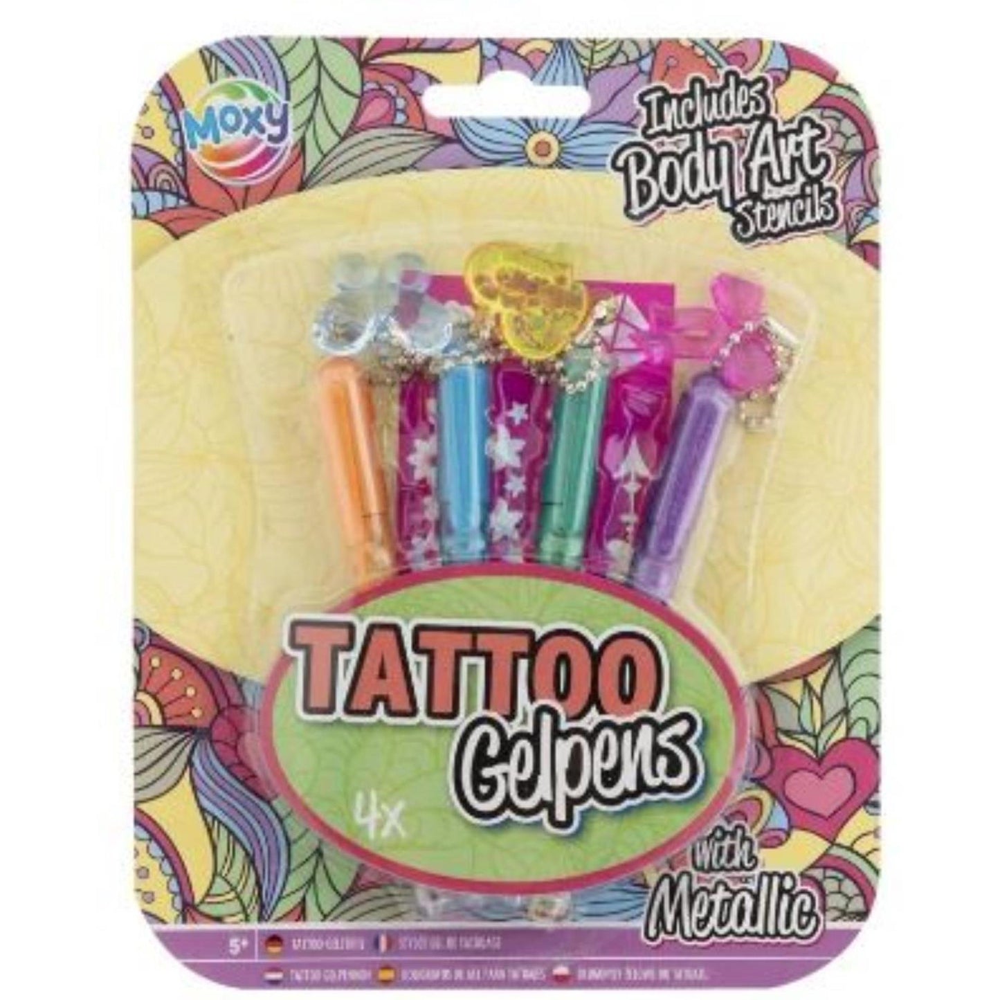 Creative Craft Group Tattoo Gelpennen Metallic avec modèle, 4st.