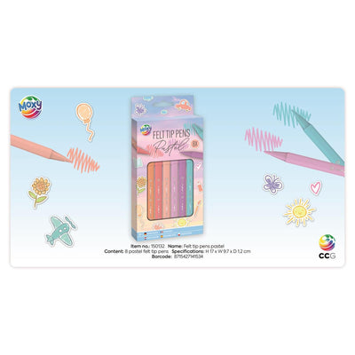Creative Craft Group Felt -Tip Pens pastel, 8e.