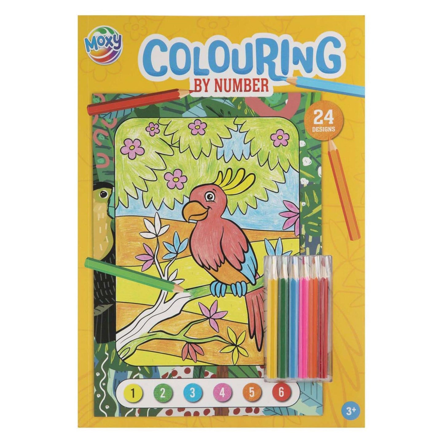 Couleurs de groupe d'artisanat créatif par numéro avec 6 crayons de couleur