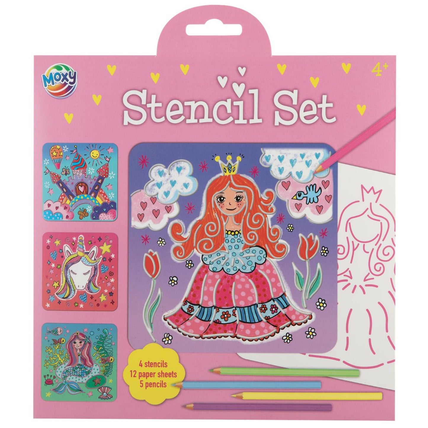 Set de pochoirs Moxy avec 5 crayons