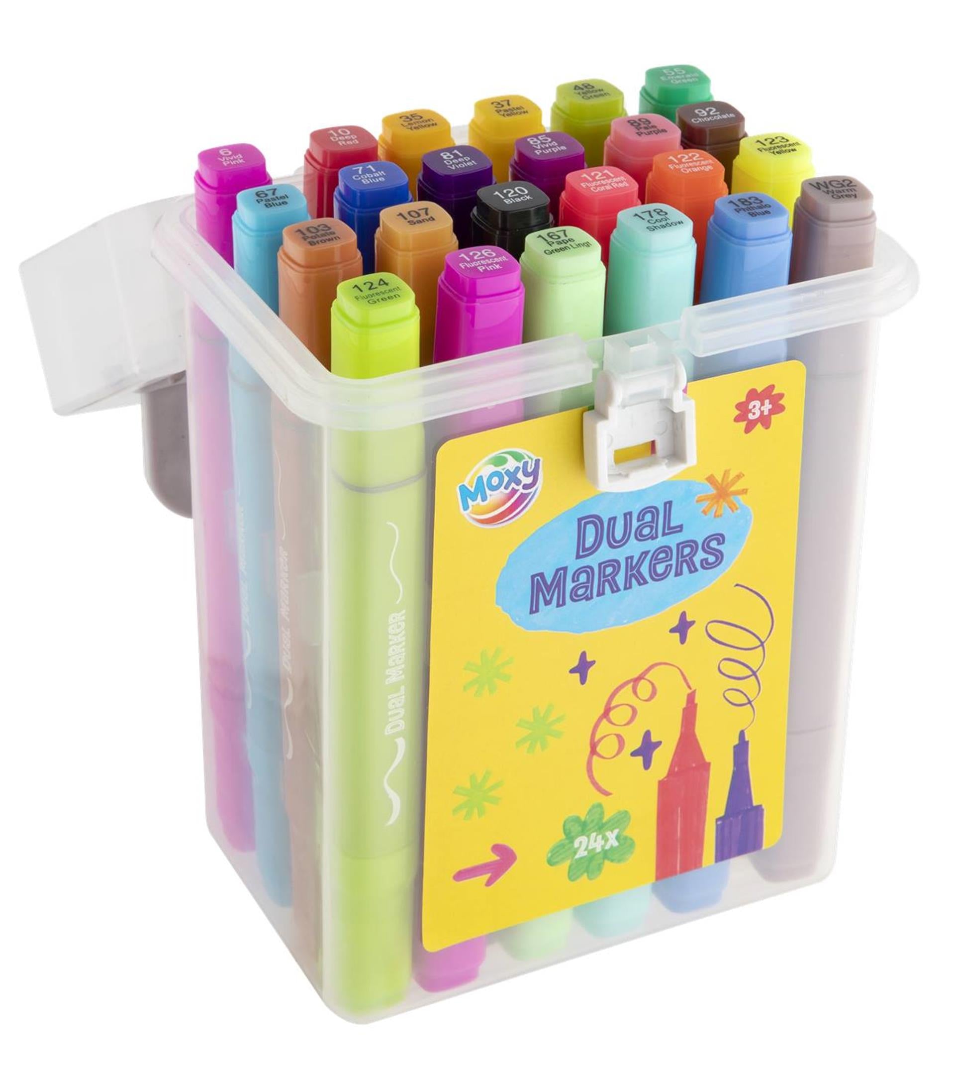 Moxy marqueurs doubles fluor 24 pièces en boîte