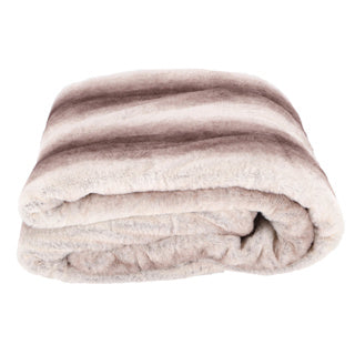 Residential couverture plaid taupe 150x200 Rabbitfur Look avec doux doublé à l'intérieur