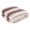 Residential couverture plaid taupe 150x200 Rabbitfur Look avec doux doublé à l'intérieur