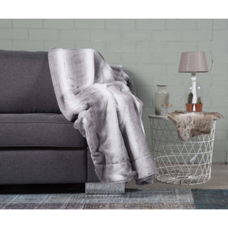 Couverture résidentielle confortable gris gris 150x200 cm Rabbitfur avec doublé à l'intérieur
