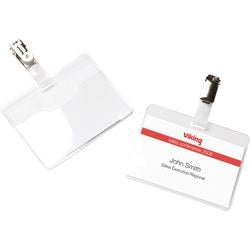 Badges à clips diamètre extérieur 90x60mm 25 pièces