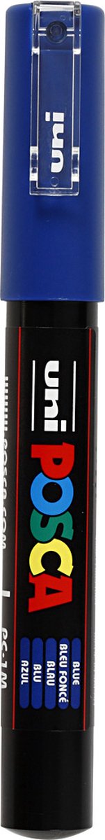 Marqueur Posca Uni-Posca, AFM PC-1M, épaisseur de ligne 0,7 mm, extra-fin, bleu, 1 pièce