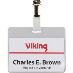 Badges à clip diamètre extérieur 90x60mm 50 pièces