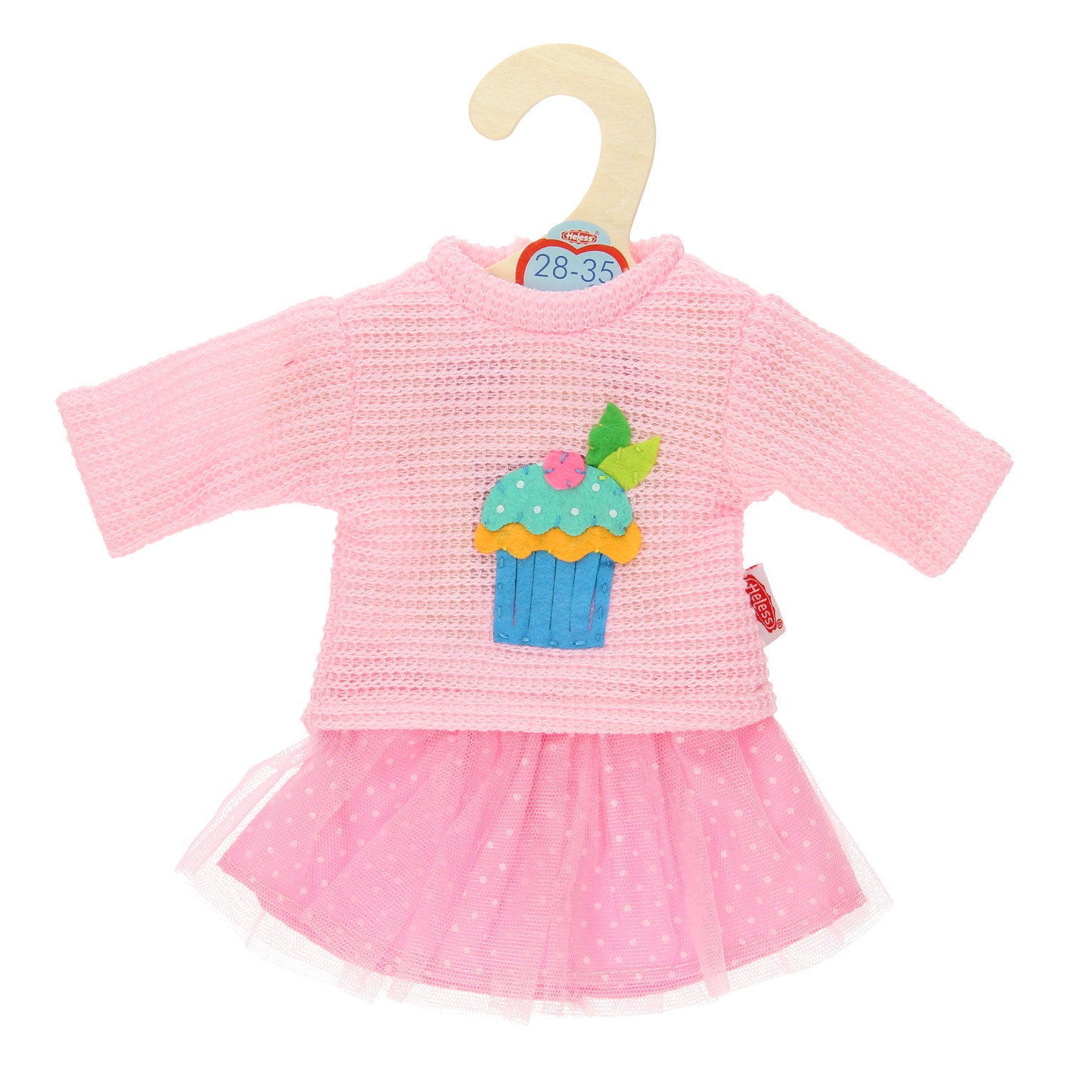 Pull de poupée avec jupe rose, 28-35 cm