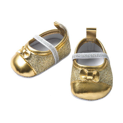Ballerines de poupée Heless à paillettes - or, 38-45 cm