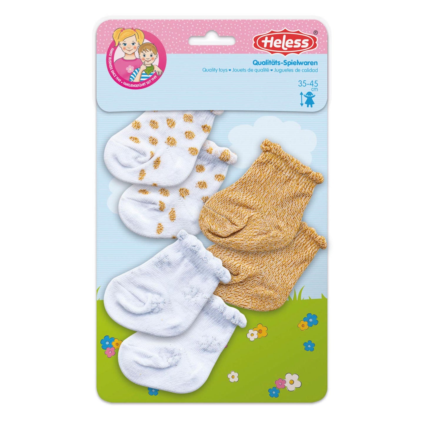 HELSS DOLL SOCKS GLITTER 3 paires, 28-35 cm