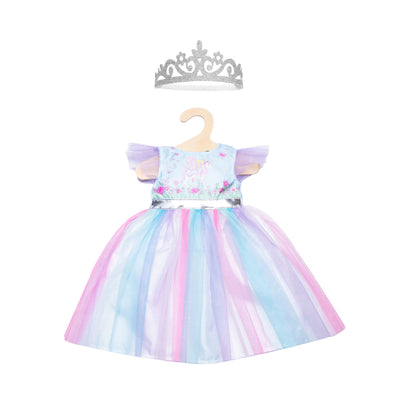Frais de robe de poupée Heless et licorne avec couronne, 28-35 cm
